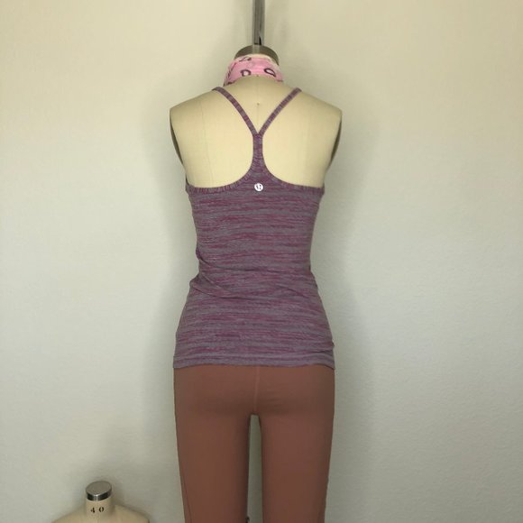 lululemon athletica Tops - Lululemon Power Y Tank Space Dyed Purple Gray Stri